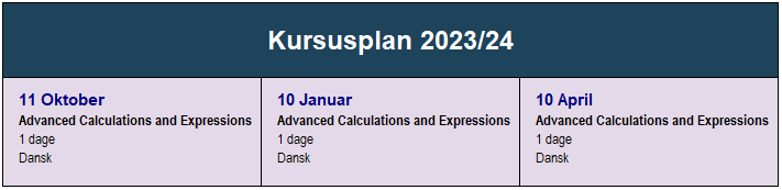 Advanced-Calculations-And-Expressions-kursusplan