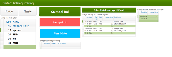 stempil ind og ud med touch